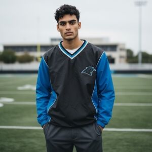 NWOT Carolina Panthers NFL Black and Blue Jacket with Logo